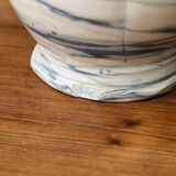 Water jug, signed, blue and white scrolls