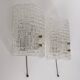Pair of 1960s vintage wall lamps in crystal brass Italian design