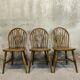3 vintage Windsor wheelback chairs