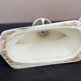 Pair of 3-branch candlesticks in iridescent two-tone ceramic from the 60s