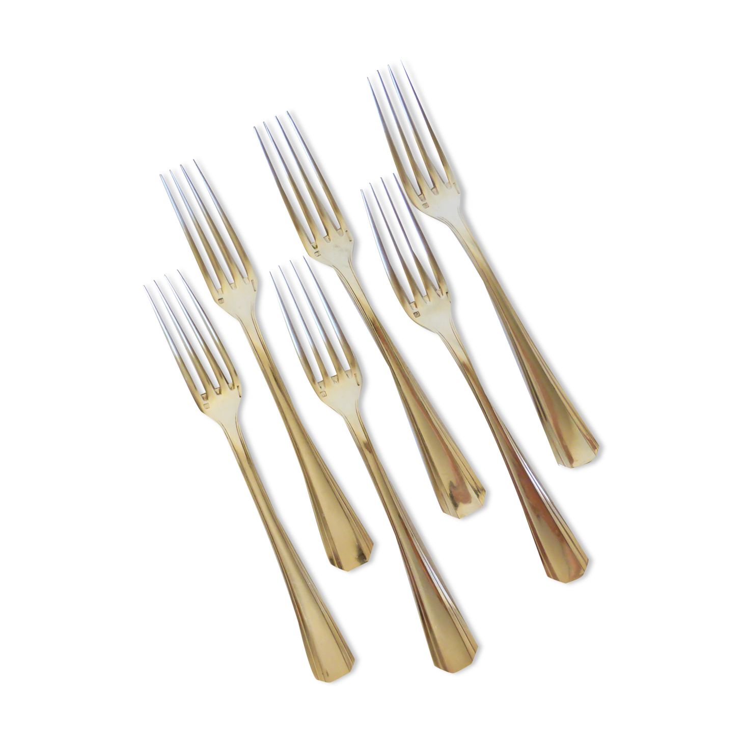 6 Christofle art deco style silver plated forks