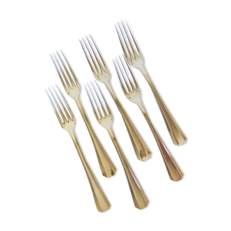 6 Art Deco style Christofle forks in silver metal