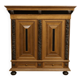 Dutch Renaissance-style cushion cabinet in solid wood