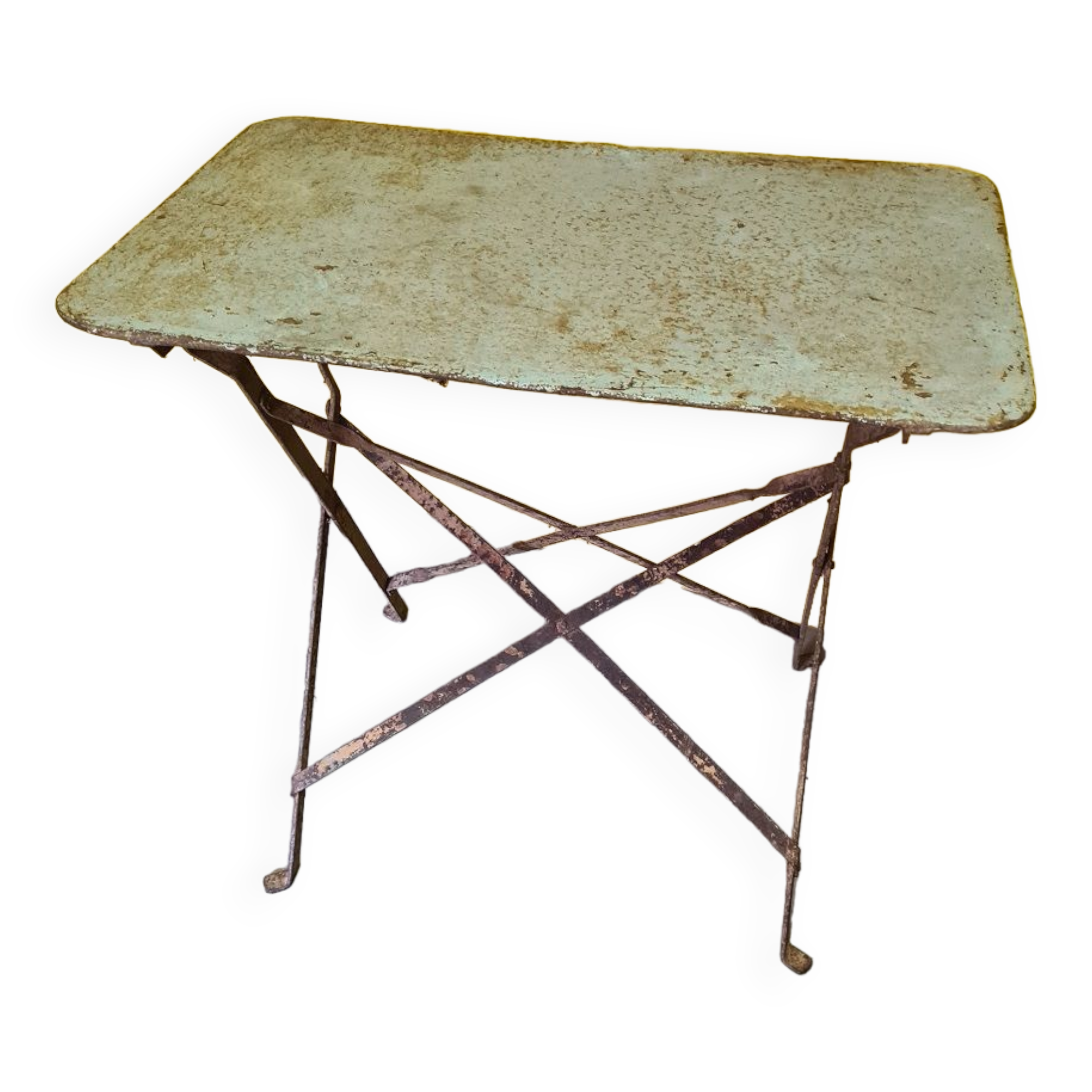 Old French Metal Bistro Garden Table, From The Early 1900s.