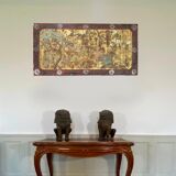 A.Bouverat Lacquered panel of Chinese inspiration hand painted 20th century