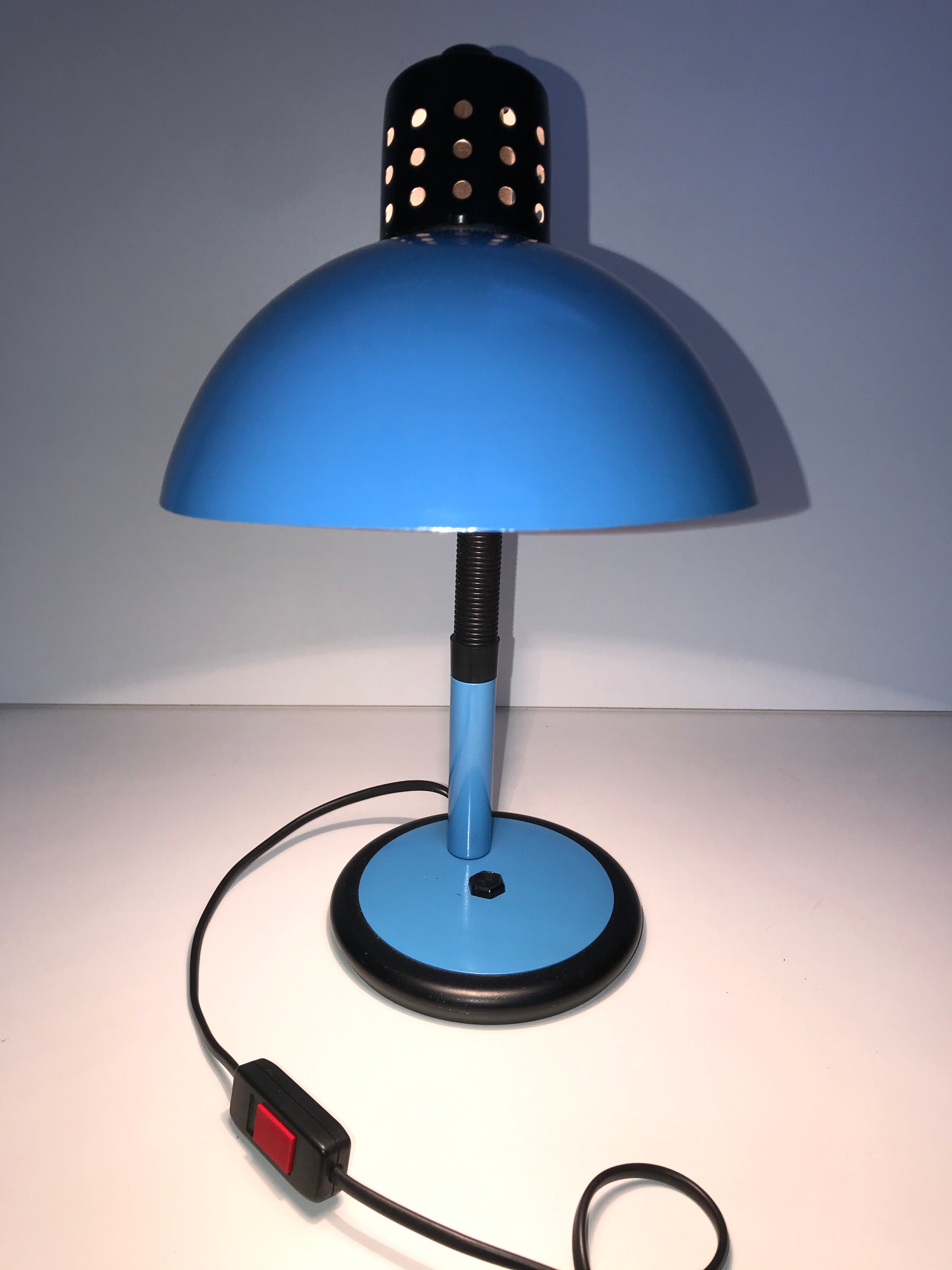 Blue and black desk lamp
