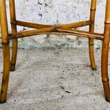 Large vintage side table in bamboo and rattan, circa 1930's