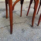 2 curved solid wood bistro chairs in Bordeaux.