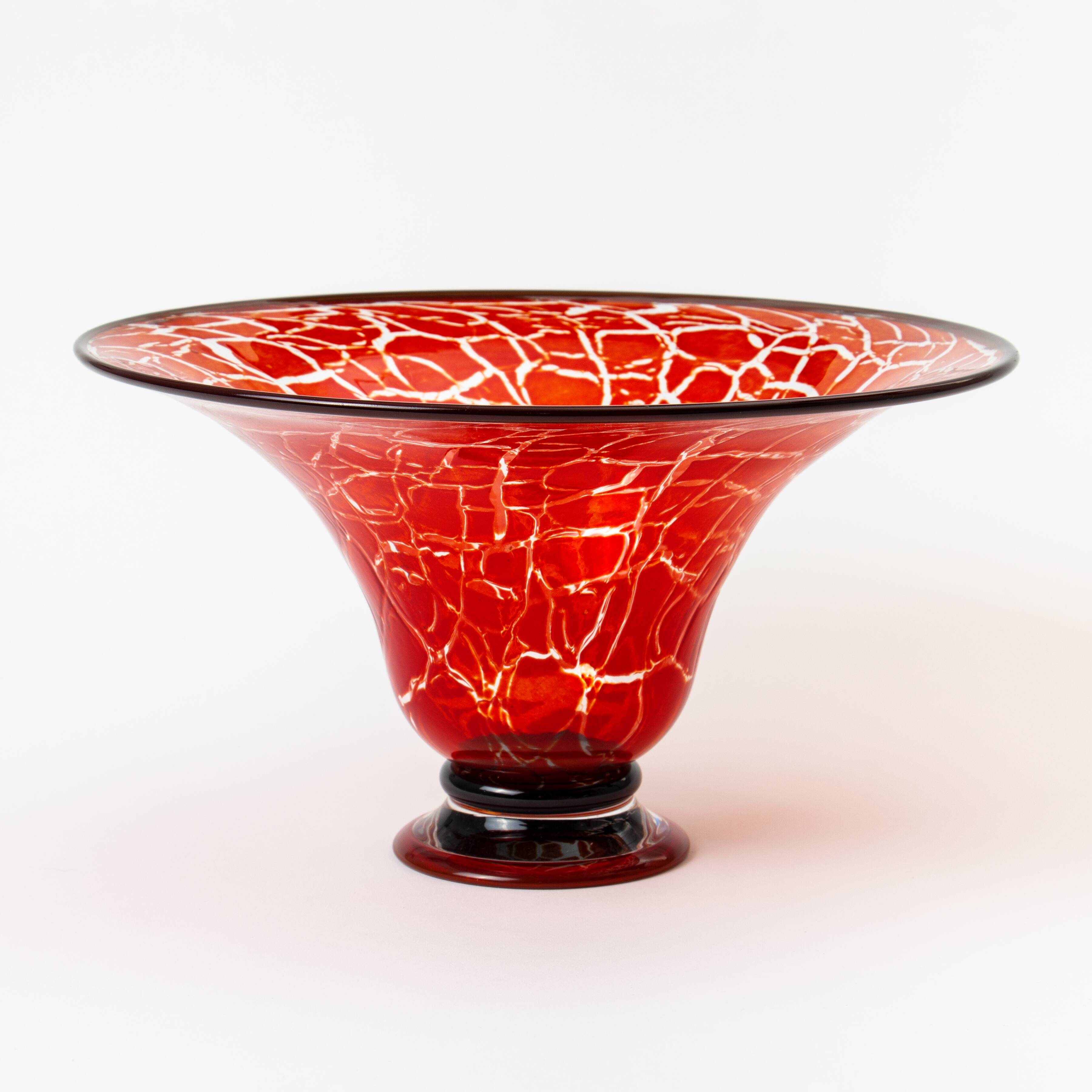 Transjö Hytta cracked glass bowl (Sweden)