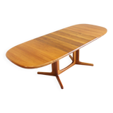 Vintage Glostrup Danish oval extendable dining table solid teak 1960s