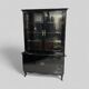 1950s black lacquered two-body display cabinet - bookcase