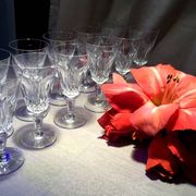 Set of 11 baccarat red wine glasses carcassonne model