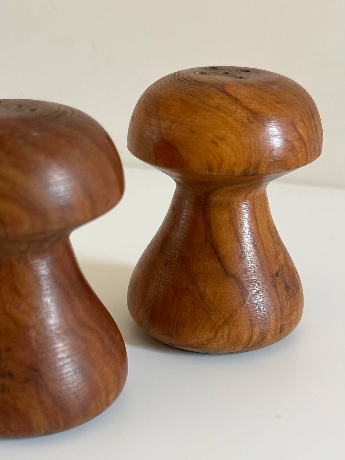 Vintage wooden salt and pepper shaker set