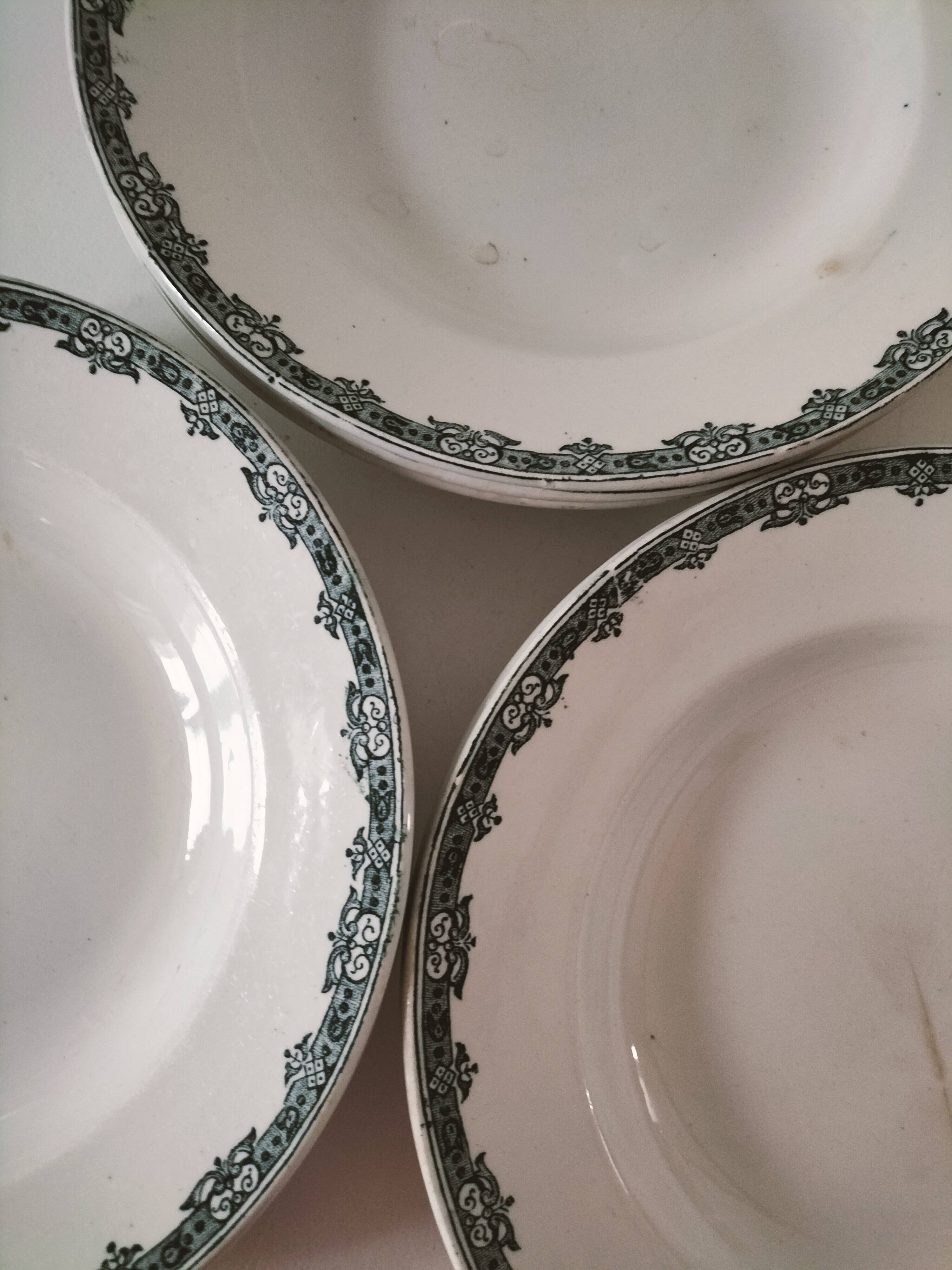 Set of 6 antique soup plates – Ironstone, circa 1900