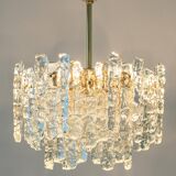Large frosted glass chandelier from Murano by Kalmar, Austria, 1960s.
