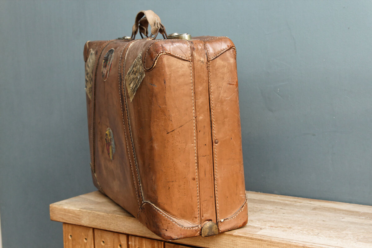 Leather suitcase, 50s