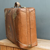 Valise en cuir années 50