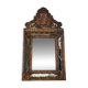 Antique brass repoussé mirror with wooden backing, 59x31 cm, C831.