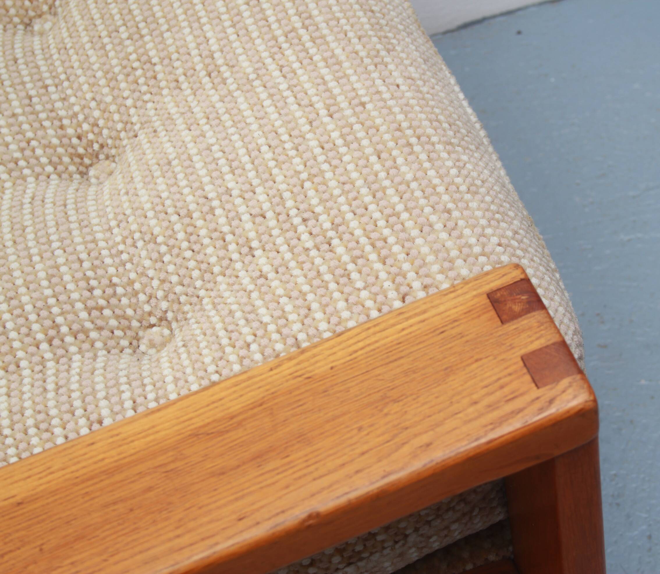 1970s armchair beige in oak