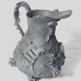Vase-Pichet Art Nouveau En Étain