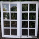 Fenêtre chêne H96,4xL95,8cm ancienne petits carreaux