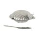 Vintage Blue Glass Queen Anne Scallop Shell Butter Dish