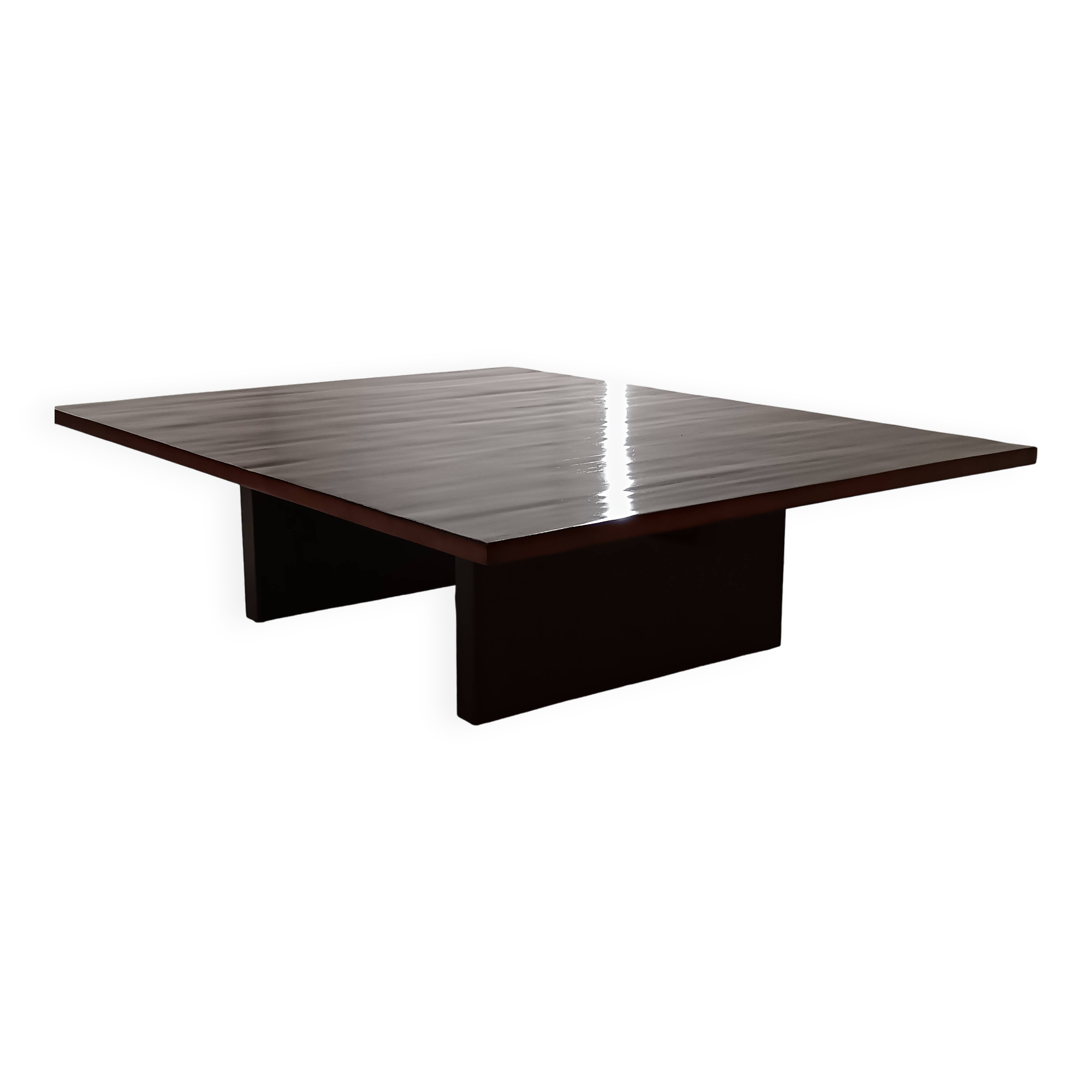 Table Basse Axel Vervoordt Bois E Bambou Laque Belgique 1980