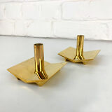 Pair of Scandinavian brass candle holders, model N°70, Pierre Forsell for Skultuna, 1960