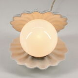 Ceramic lamp shell vintage white manises Spain 70s