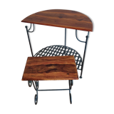 Half-Moon Console and Stool in Rosewood and Wrought Iron