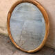 Oval wooden mirror