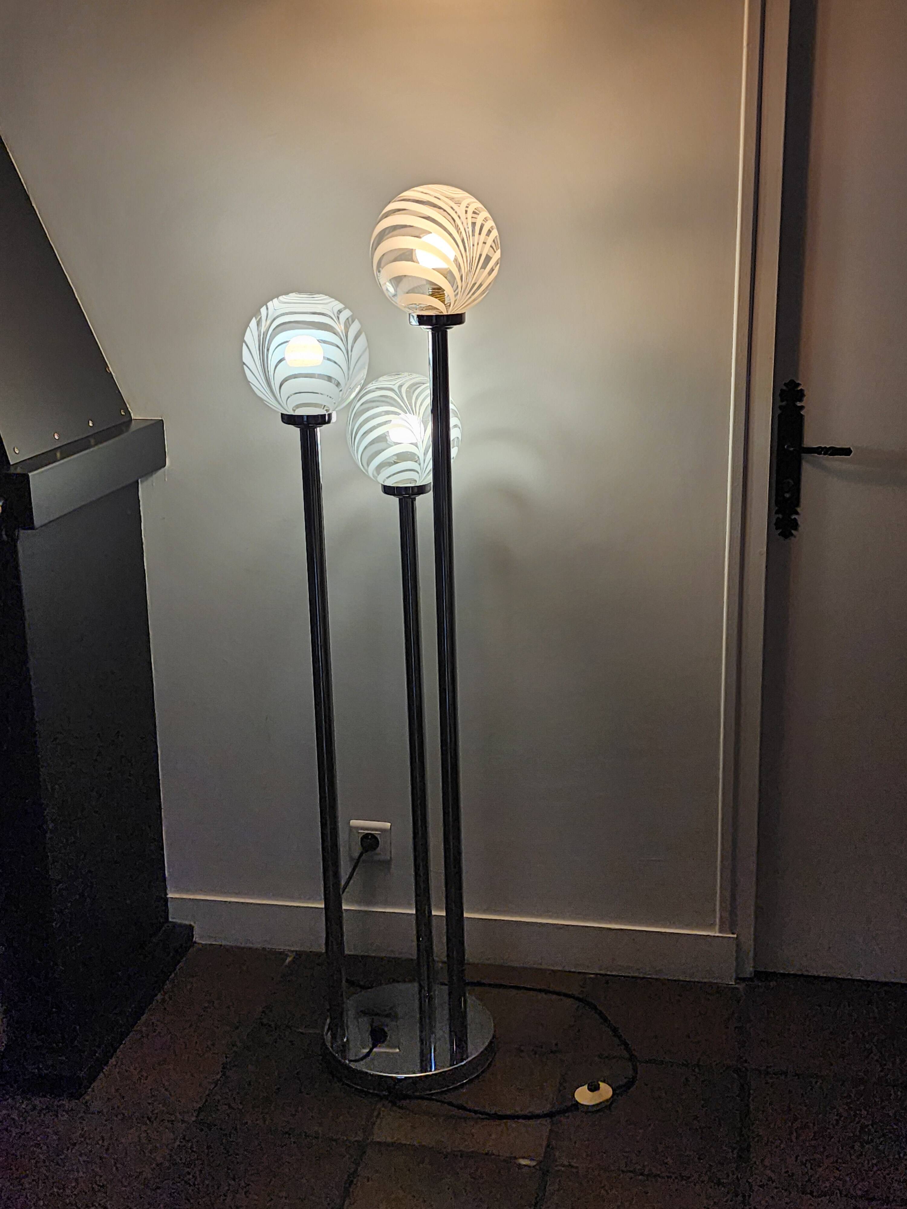 Toni Zucherri floor lamp with Murano globes for Venini