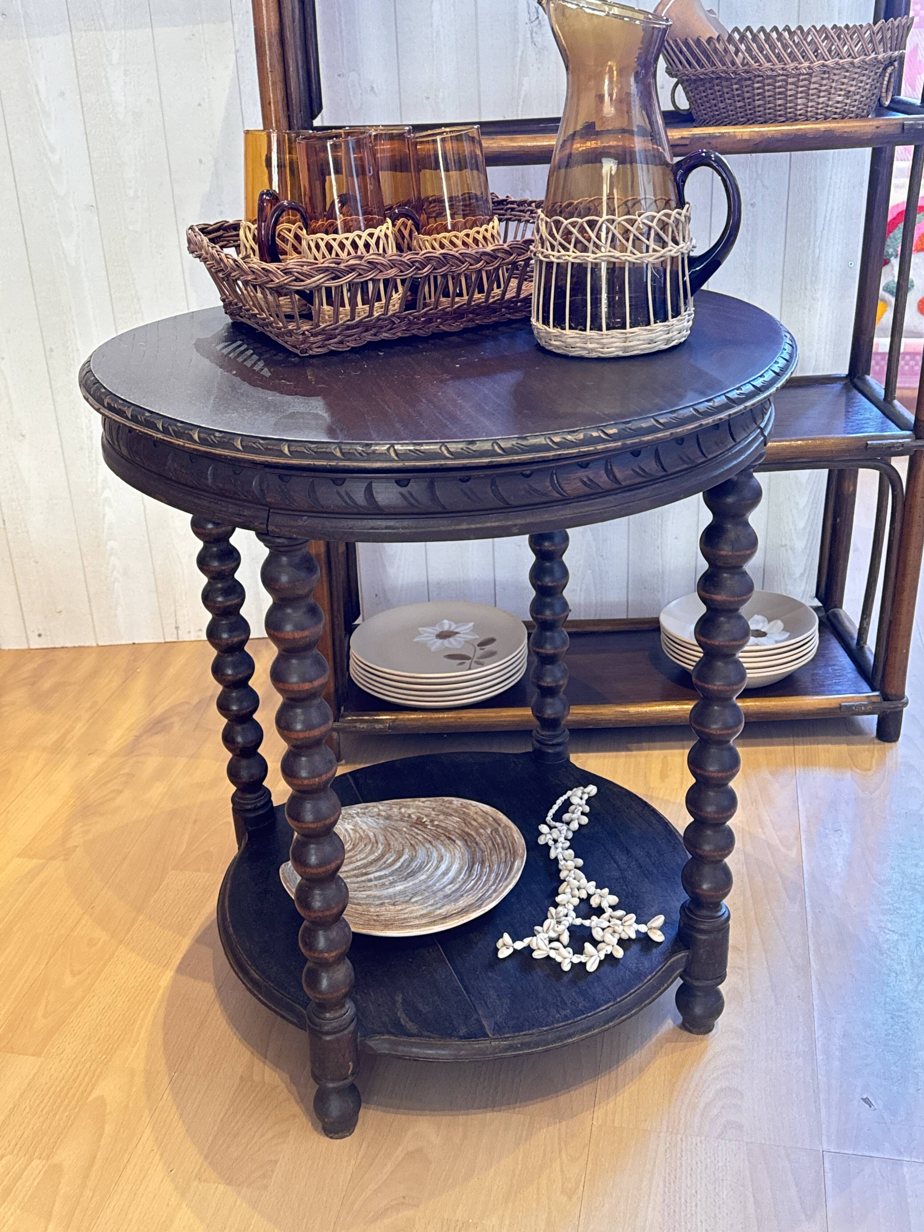 Sculpted wooden table