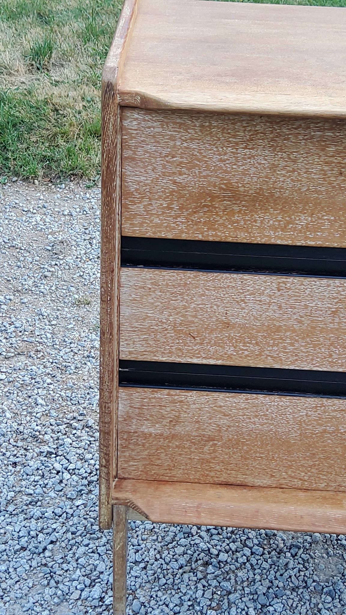Vintage Gérard Guermonprez chest of drawers with 3 compass feet from the 50s