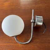 Chrome metal wall light and opaline ball