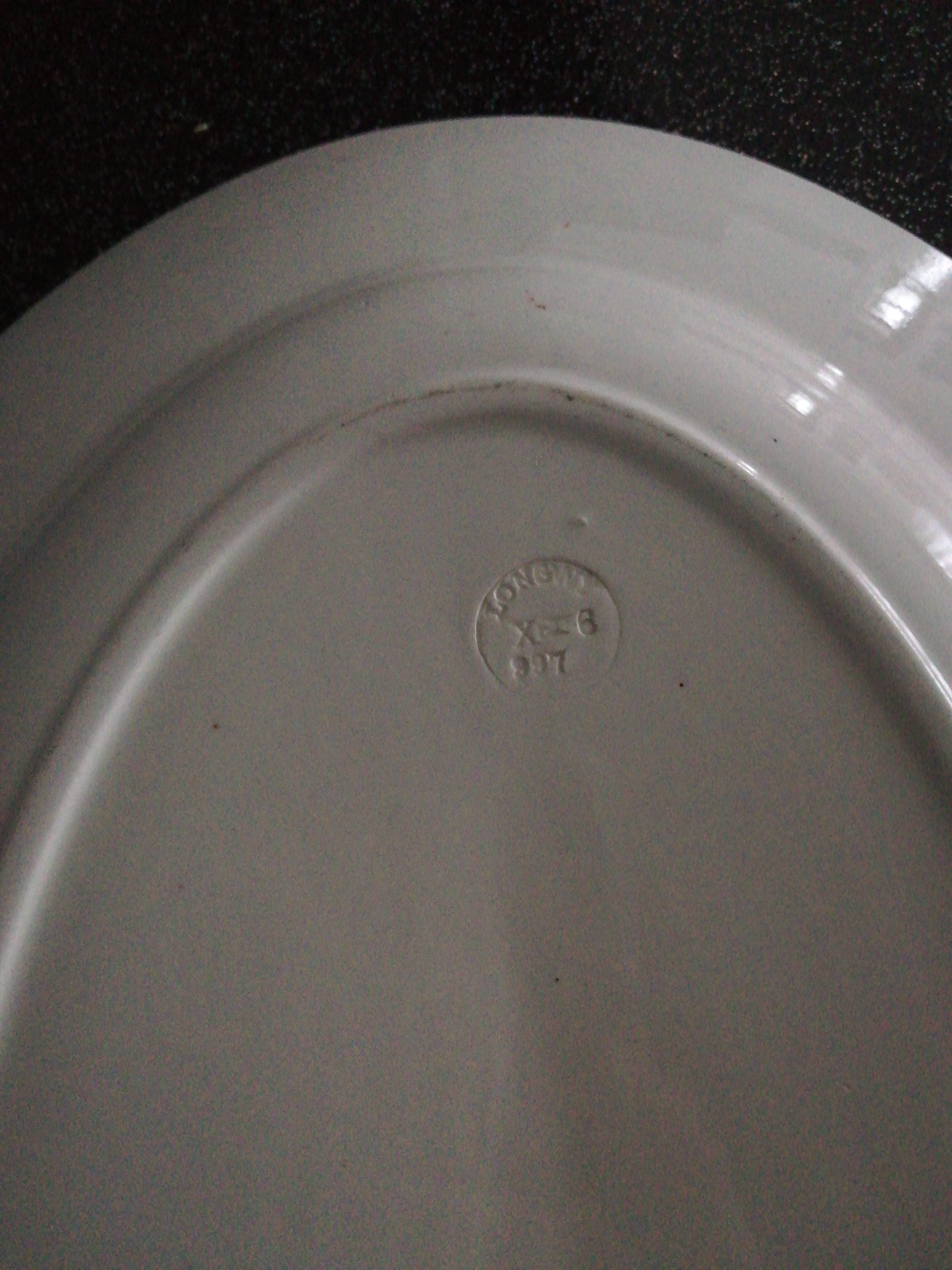 Longwy dish, pink and white Manon model