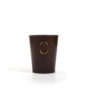 Carl auböck 1950s brown leather waste paper basket