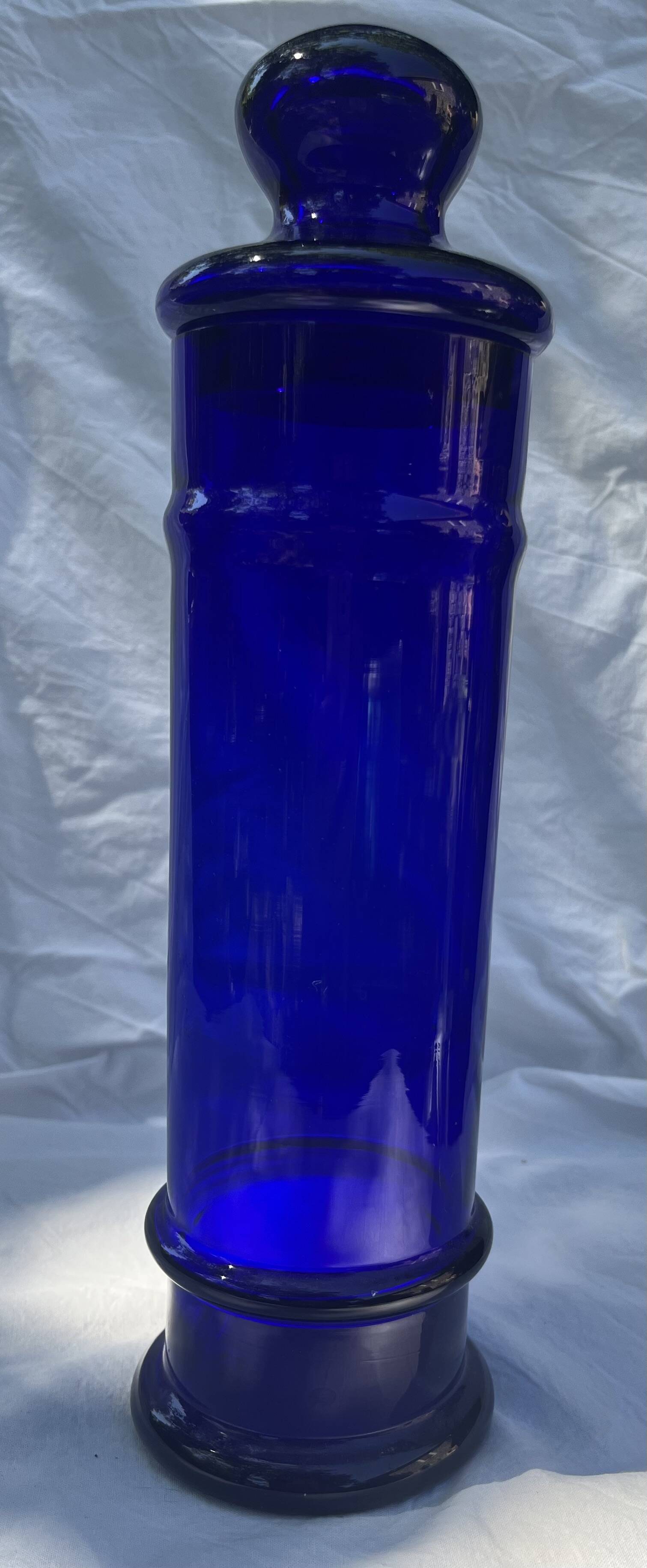 Pot d'apothicaire bleu cobalt vintage