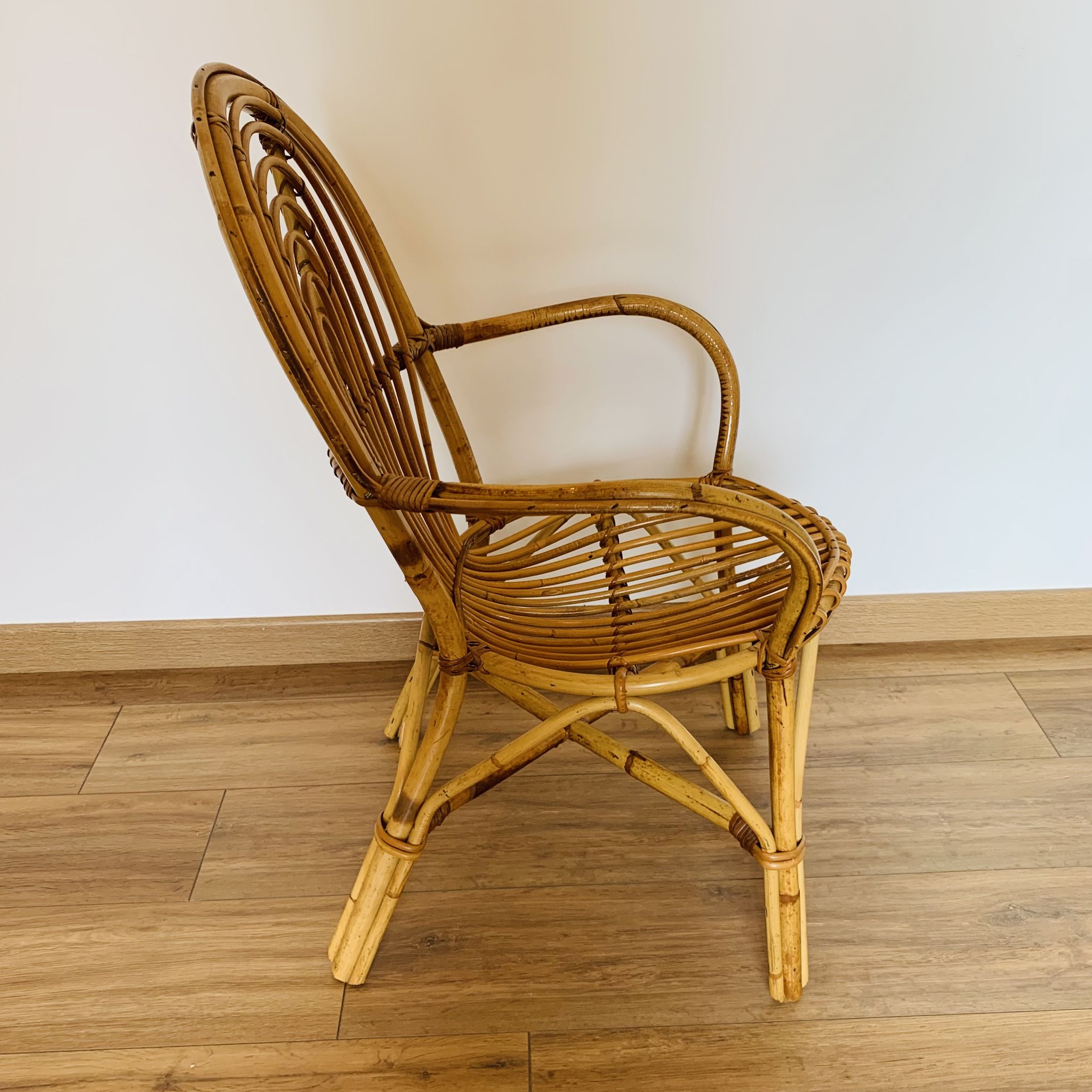 Pair of adult rattan armchairs