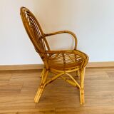 Pair of adult rattan armchairs