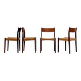 Danish chairs in teak and paper cord by Poul Volther (1960)