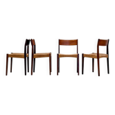 Danish chairs in teak and paper cord by Poul Volther (1960)