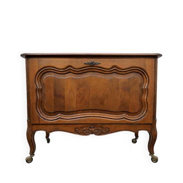 Meuble vintage en merisier – bar / enfilade basse, années 60