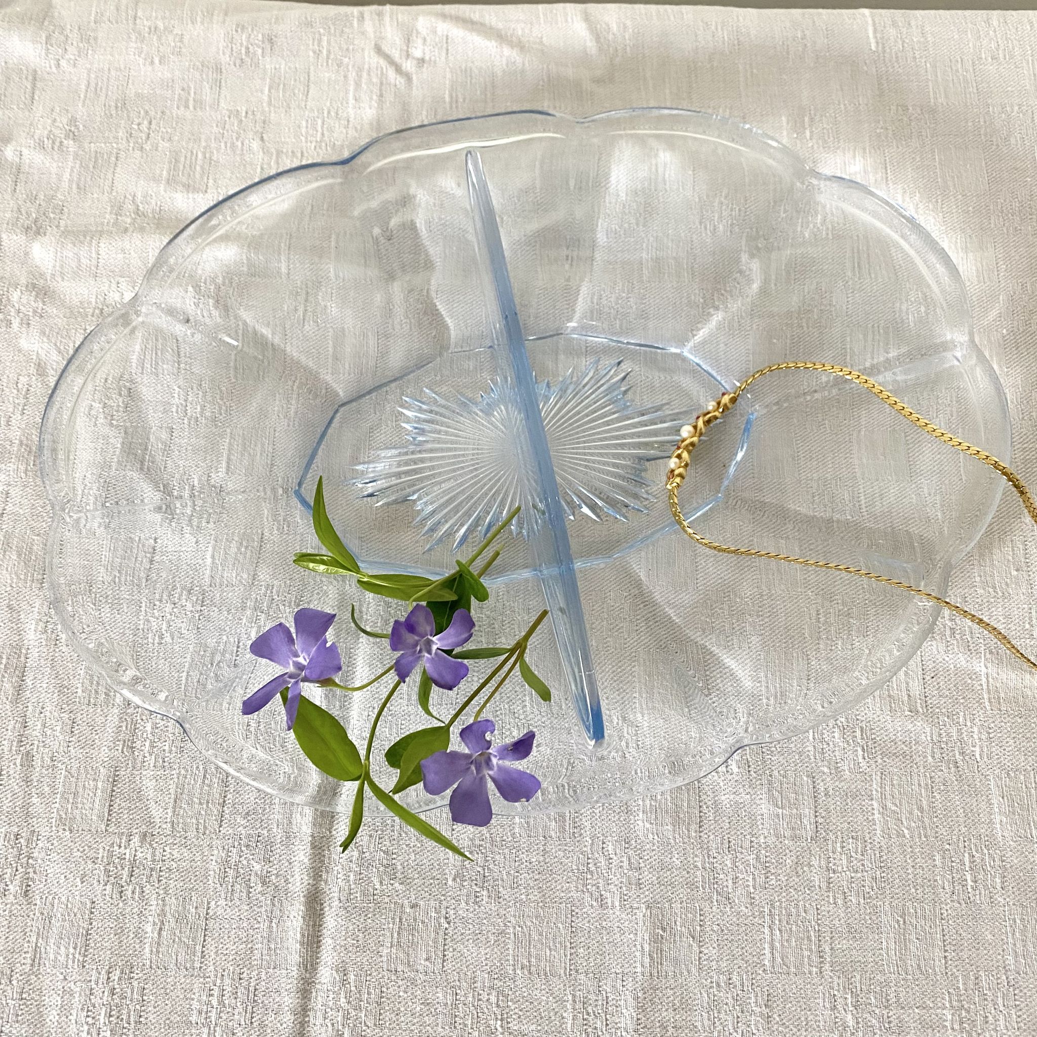 Plat serviteur en verre années 50