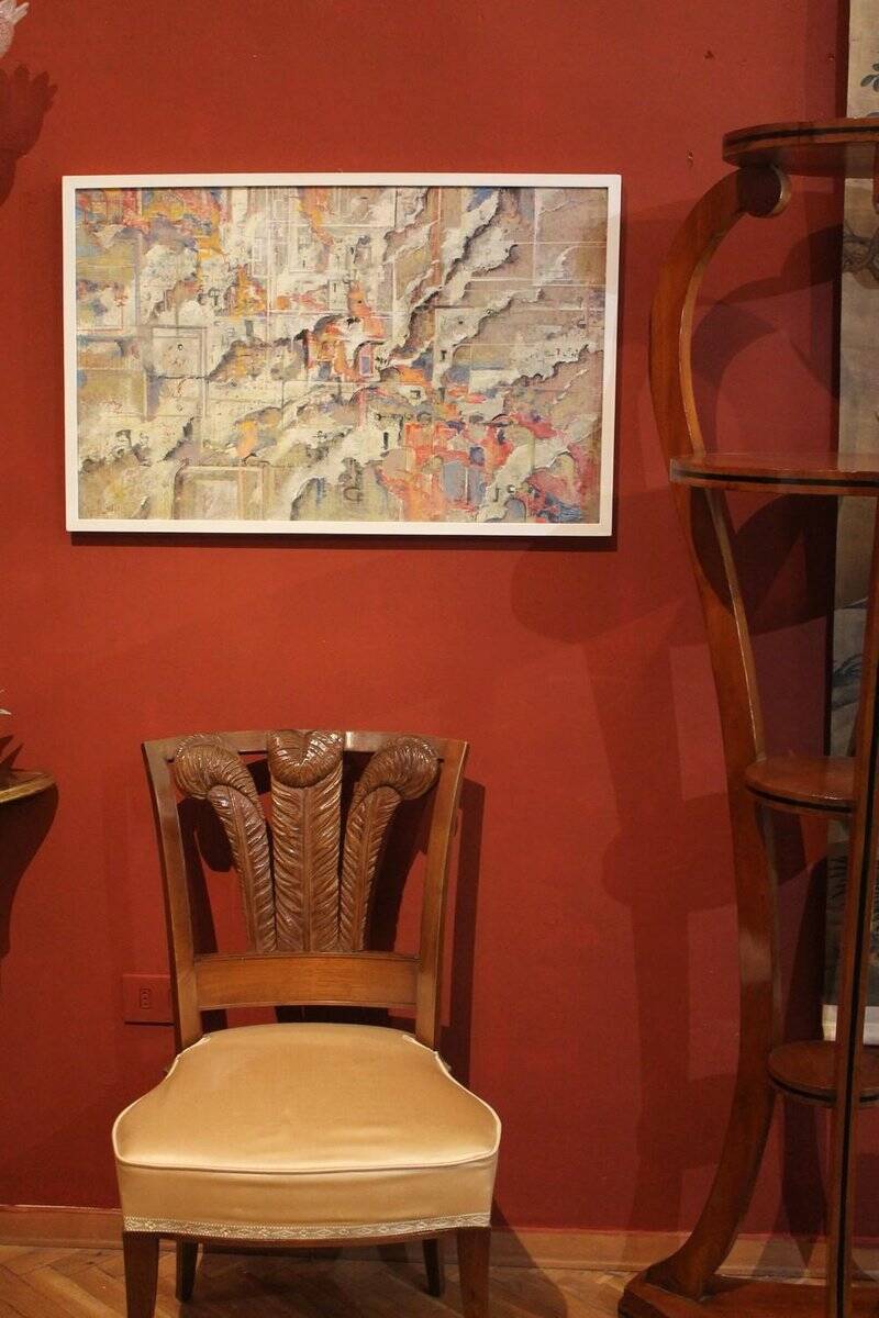 Andrea Spinelli, Italian Abstract Urban Expressionist, 20th Century, Acrylic & Canvas