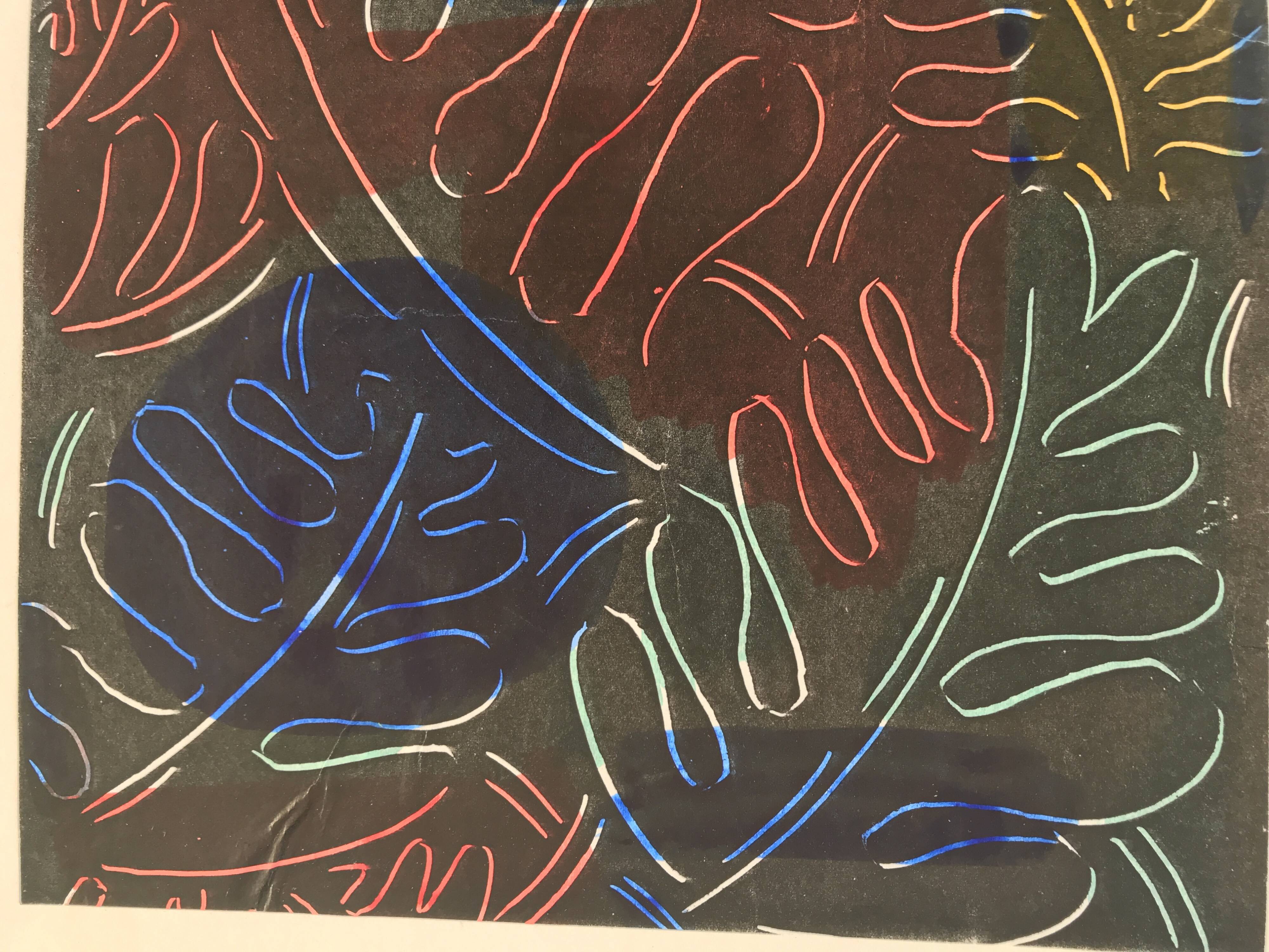 Elie Dayan, Untitled (Vegetal Pattern 3). Mixed media on paper.