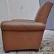 Vintage caramel leather club armchair