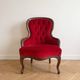 Louis XV Voltaire armchair in red velvet
