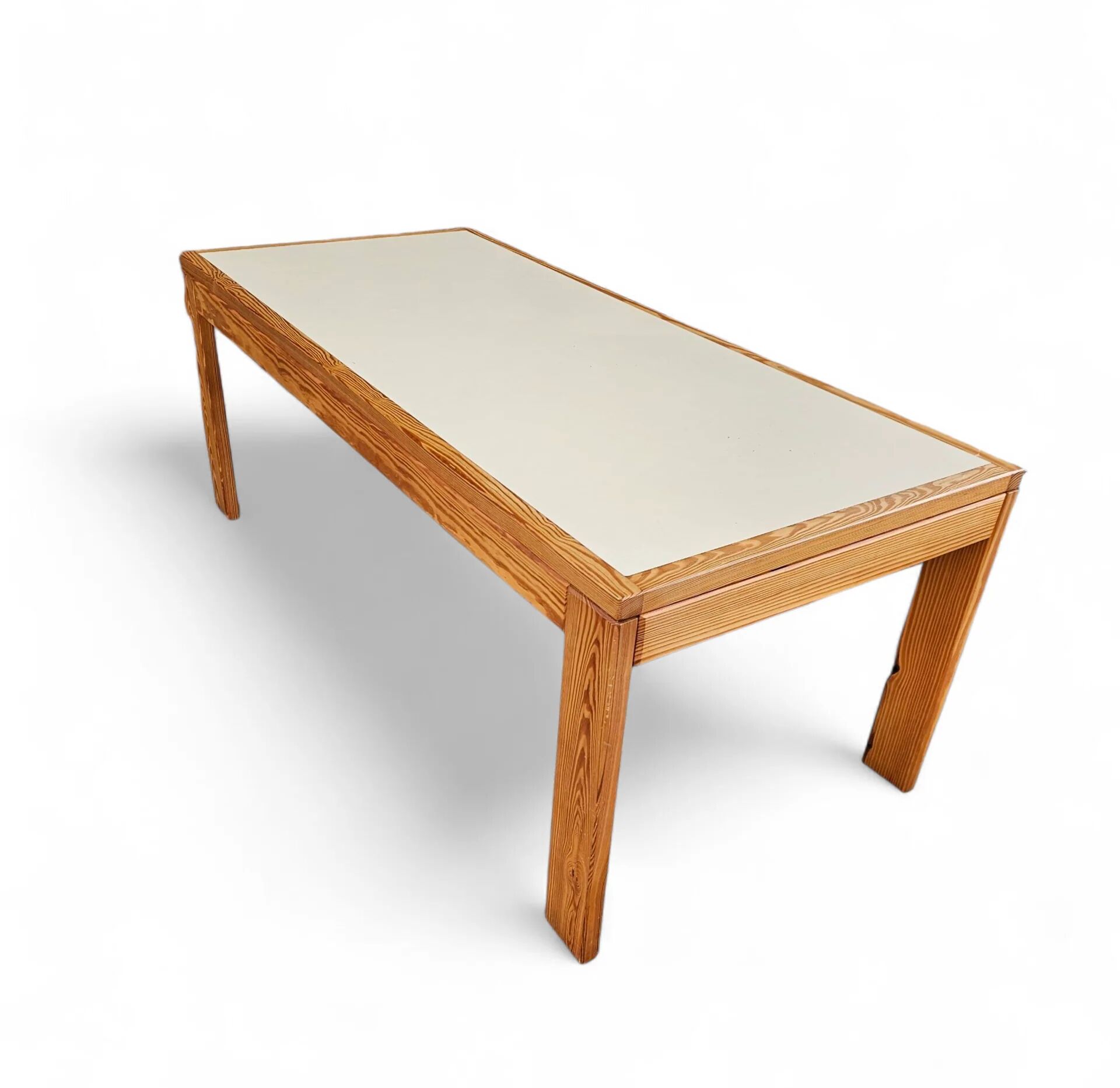 Pine wood dining table / formica top / 1970s