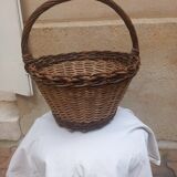 Woven wicker and hazel basket